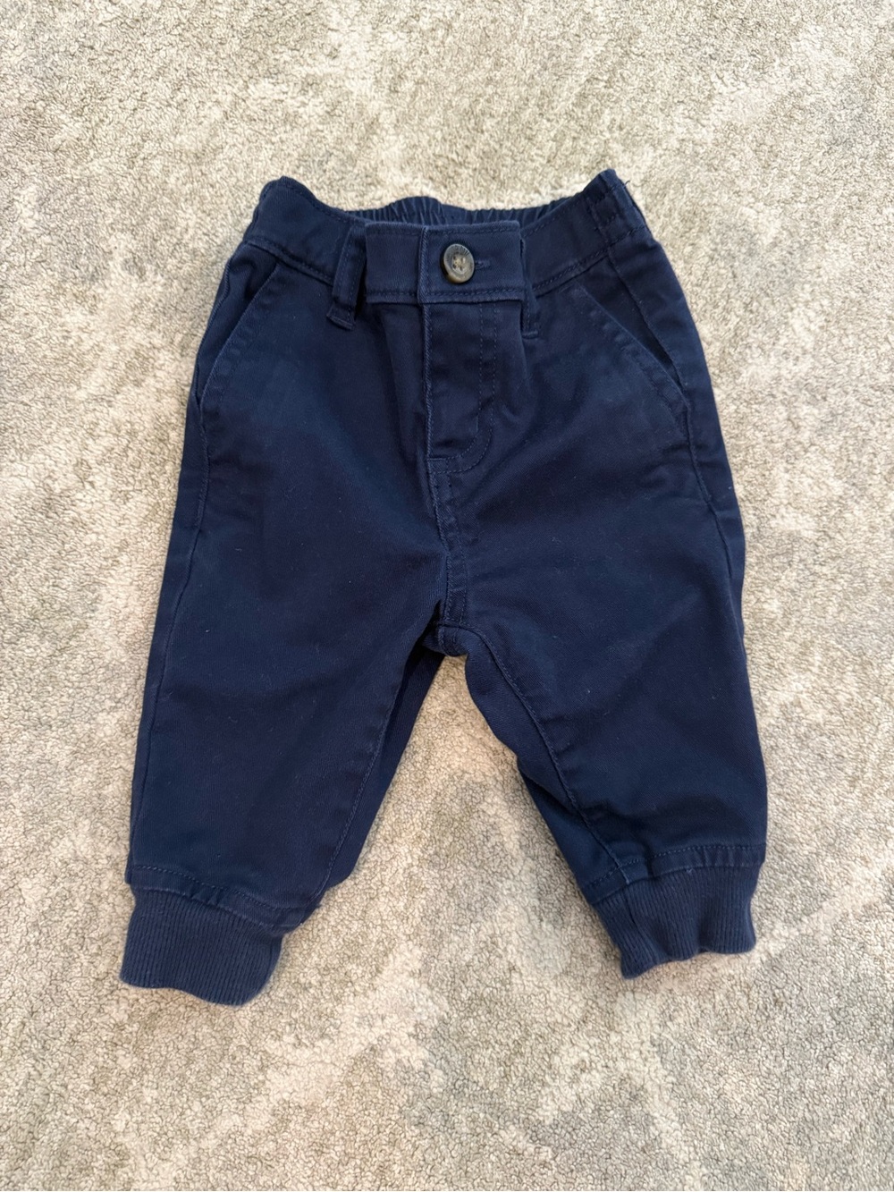 Janie and Jack Navy Cotton Jogger Pants for Kids